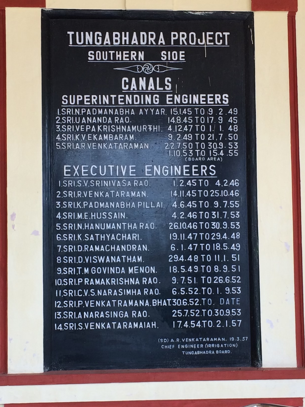 The plaque at the Tungabhadra dam site (Credit: Srinivas Akella)